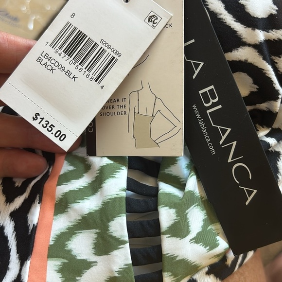 La Blanca Women's One Piece Swimsuit Plunge Tummy Control Bathing Suit Size 8 - Picture 10 of 11